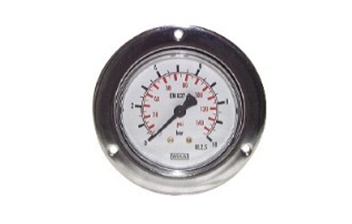 Built-in pressure gauges (also for vacuum)