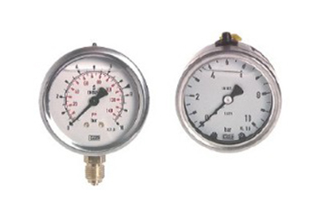 Glycerine pressure gauge (also for vacuum)