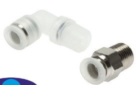 IQS stainless steel and polypropylene push-​in fittings for the semiconductor industry